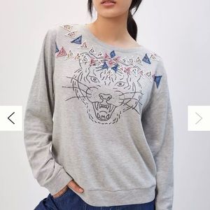 Anthropologie • Luna Mercantile Tiger Graphic Sweatshirt • Size L